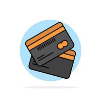 tarjeta de crédito tarjetas de visita tarjeta de crédito finanzas dinero compras círculo abstracto fondo color plano icono vector