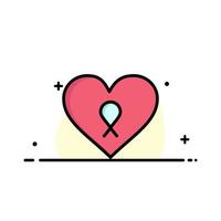 Heart Love Romance Patient  Business Flat Line Filled Icon Vector Banner Template