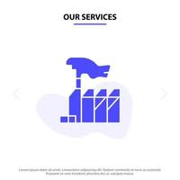 Our Services Autocracy Despotism Domination Interest Lobbying Solid Glyph Icon Web card Template vector