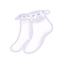 Hand-drawn cute isolated clip art illustration of a pair of white socks with ruffles