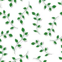 Seamless pattern with green leaves vector