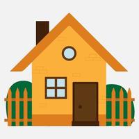ilustración vectorial una casa con una valla. diseño. vector