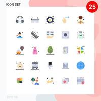 Set of 25 Modern UI Icons Symbols Signs for right finger glasses options generate Editable Vector Design Elements