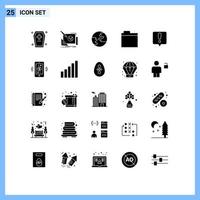 25 Creative Icons Modern Signs and Symbols of error message storage idea folder worldwide Editable Vector Design Elements