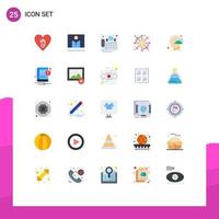 conjunto de 25 iconos modernos de ui símbolos signos para conexión de dinero humano distribución financiera elementos de diseño vectorial editables vector