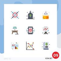 Stock Vector Icon Pack of 9 Line Signs and Symbols for web development rocket coding living Editable Vector Design Elements