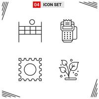 4 Icons Line Style Grid Based Creative Outline Symbols for Website Design Simple Line Icon Signs Isolated on White Background 4 Icon Set Creative Black Icon vector background