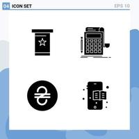 Group of Modern Solid Glyphs Set for conference hryvna presentation banking ukraine Editable Vector Design Elements