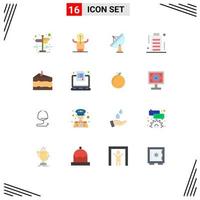 Modern Set of 16 Flat Colors and symbols such as full charge potential battery space Editable Pack of Creative Vector Design Elements