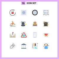 16 Thematic Vector Flat Colors and Editable Symbols of spa natural shared server fall failed Editable Pack of Creative Vector Design Elements