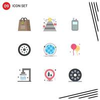 Group of 9 Modern Flat Colors Set for global wheels phone velg accessories Editable Vector Design Elements