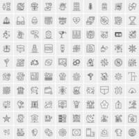 100 iconos de negocios para web y material impreso vector