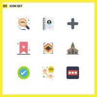 9 Flat Color concept for Websites Mobile and Apps object ui new tag bookmark Editable Vector Design Elements