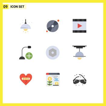 Set of 9 Modern UI Icons Symbols Signs for internal gadget media player devices add Editable Vector Design Elements
