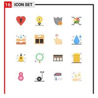 Stock Vector Icon Pack of 16 Line Signs and Symbols for statistics graphical shield chart security Editable Pack of Creative Vector Design Elements
