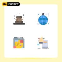 User Interface Pack of 4 Basic Flat Icons of spa box globe lamp computer Editable Vector Design Elements