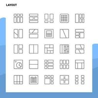 Set of Layout Line Icon set 25 Icons Vector Minimalism Style Design Black Icons Set Linear pictogram pack