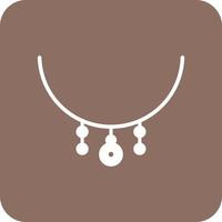 Necklace Glyph Round Corner Background Icon vector