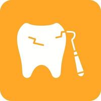 Tooth Scaling Glyph Round Corner Background Icon vector