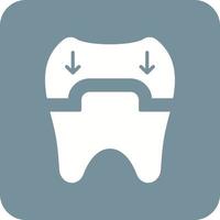 Dental Crown Glyph Round Corner Background Icon vector