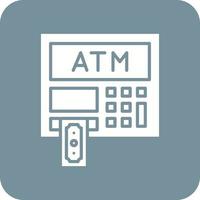 ATM Glyph Round Corner Background Icon vector