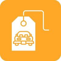 Parking Tag Glyph Round Corner Background Icon vector