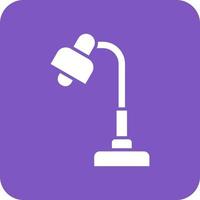 Table Lamp Glyph Round Corner Background Icon vector