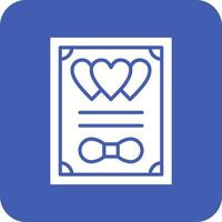 Wedding Certificate Glyph Round Corner Background Icon vector