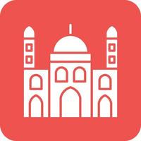 Mosque Glyph Round Corner Background Icon vector