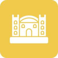 Bouncy Castle Glyph Round Corner Background Icon vector