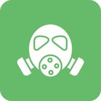 Fireman Mask Glyph Round Corner Background Icon vector