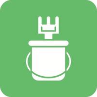 Sand Bucket Glyph Round Corner Background Icon vector