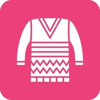Sweater Glyph Round Corner Background Icon vector