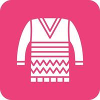 Sweater Glyph Round Corner Background Icon vector