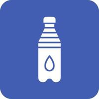 Water Bottle Glyph Round Corner Background Icon vector