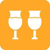 Summer Drink Glyph Round Corner Background Icon vector