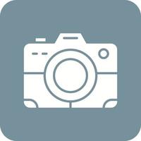 Camera Glyph Round Corner Background Icon vector