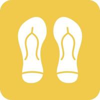 Flip Flops Glyph Round Corner Background Icon vector