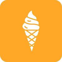 Ice Cream Glyph Round Corner Background Icon vector