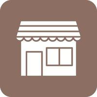 Store Glyph Round Corner Background Icon vector
