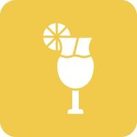 Lemonade Glyph Round Corner Background Icon vector