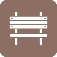 Bench Glyph Round Corner Background Icon vector