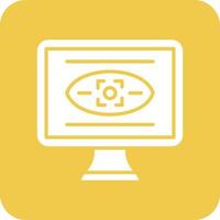 Security Monitors Glyph Round Corner Background Icon vector