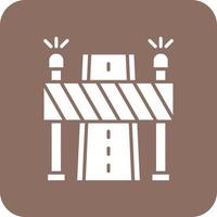 Road Block Glyph Round Corner Background Icon vector