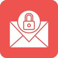 Email Security Glyph Round Corner Background Icon vector