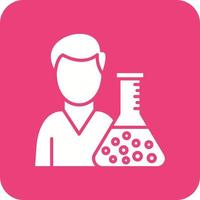 Chemist Glyph Round Corner Background Icon vector
