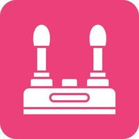 Joystick Glyph Round Corner Background Icon vector