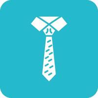 Tie Glyph Round Corner Background Icon vector