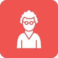Scientist Glyph Round Corner Background Icon vector