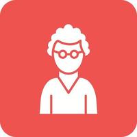 Scientist Glyph Round Corner Background Icon vector